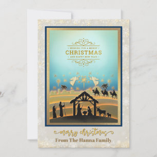 Escena de la Natividad "Feliz Navidad y Próspero A
