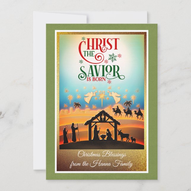 Escena de la Natividad "Feliz Navidad y Próspero A (Anverso)