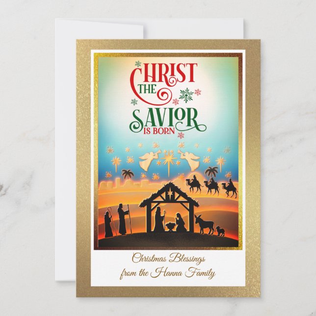 Escena de la Natividad "Feliz Navidad y Próspero A (Anverso)