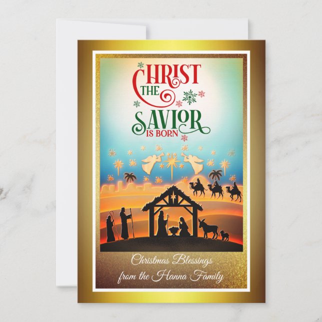 Escena de la Natividad "Feliz Navidad y Próspero A (Anverso)