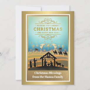 Escena de la Natividad "Feliz Navidad y Próspero A