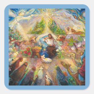 Escena de la Natividad Sagrada Familia Pegatinas d