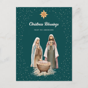 Escena de la Natividad Verde Estrella de Navidad C