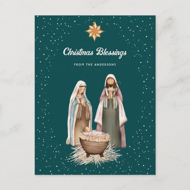 Escena de la Natividad Verde Estrella de Navidad C (Anverso)