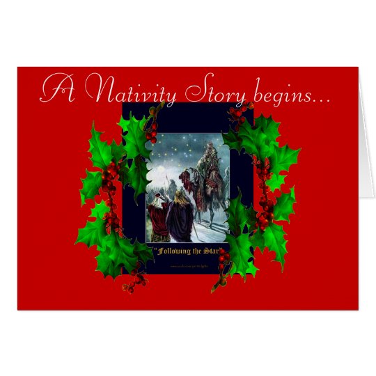 Escena de la natividad y tarjeta de Navidad de las