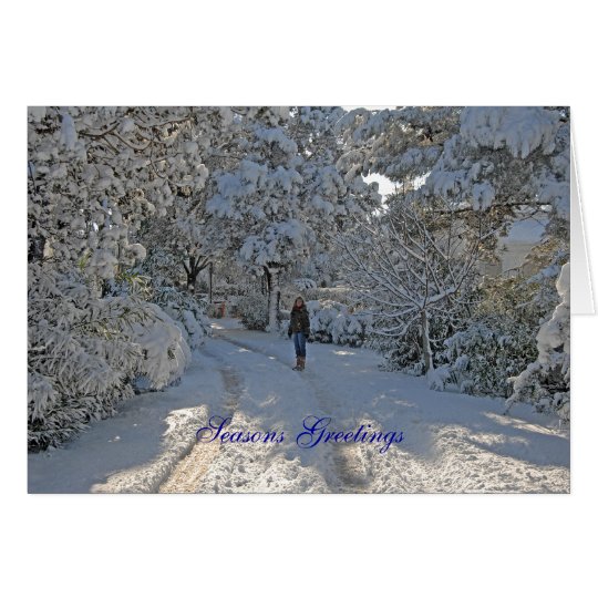 Escena de la nieve de la tarjeta de Navidad