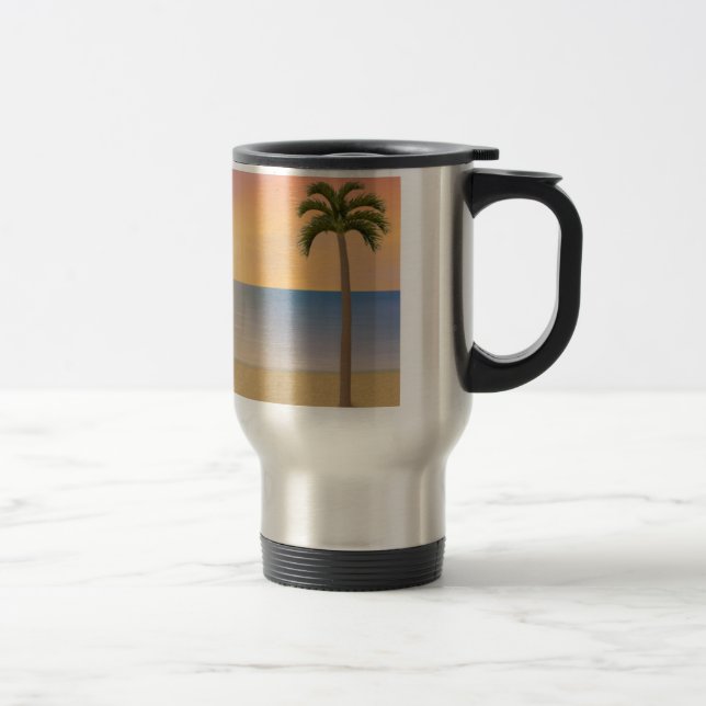 Escena de la playa de la puesta del sol: Taza del (Derecha)