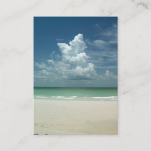 "escena de la playa de la tarjeta de visita "
