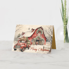 Escena de la Vintage: Tarjeta Santa con Navidades 