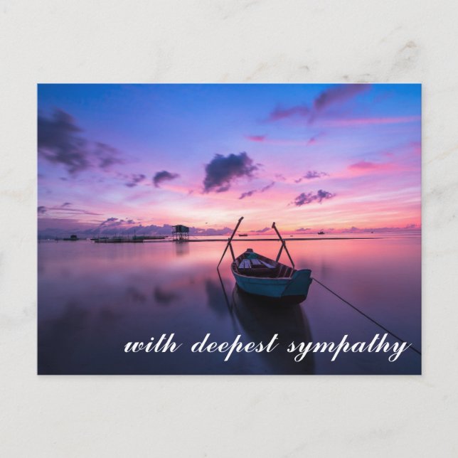 Escena de lago pacífico con tarjeta de condolencia (Anverso)