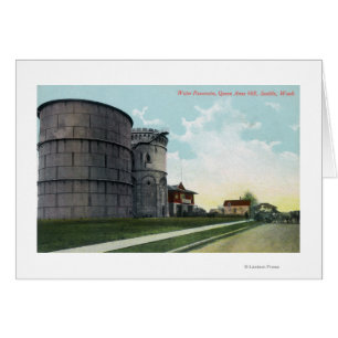 Escena de las reservas de agua de la colina de la