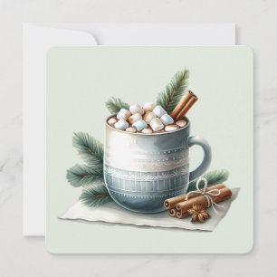 Escena de Marshmallow de Cacao Invernal Acogedor e