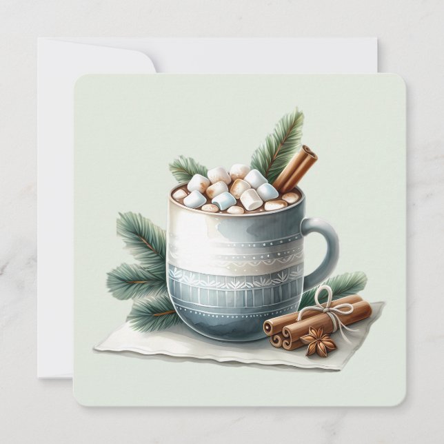 Escena de Marshmallow de Cacao Invernal Acogedor e (Anverso)