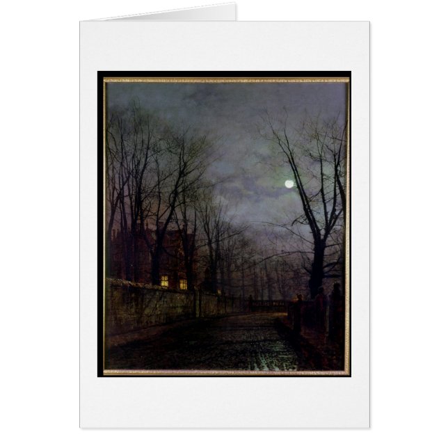 Escena de Moonlit Street, 1882 (aceite en lienzo)  (Frente)