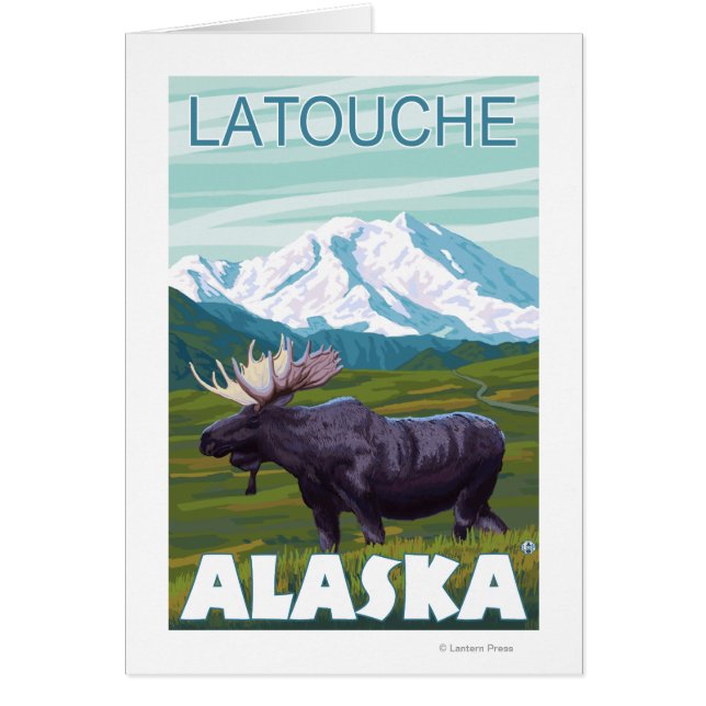 Escena de Moose - Latouche, Alaska (Frente)