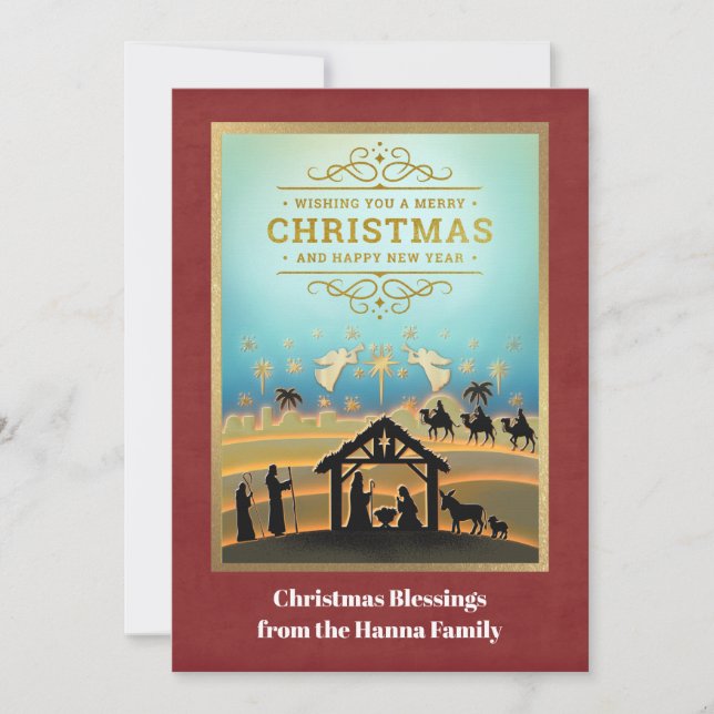 Escena de Nacimiento "Feliz Navidad y Próspero Año (Anverso)