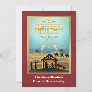 Escena de Nacimiento "Feliz Navidad y Próspero Año
