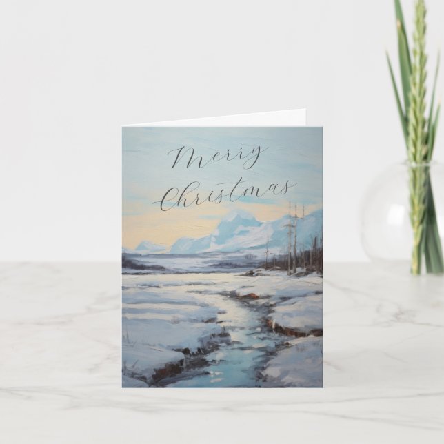 Escena de Navidad de invierno personalizada Carta  (Anverso)