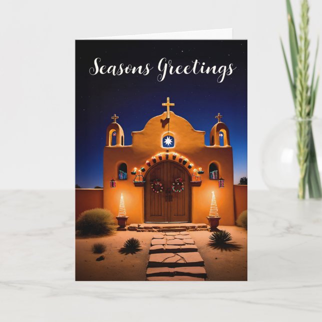 Escena de Navidad de la Iglesia Adobe Nuevo México (Anverso)
