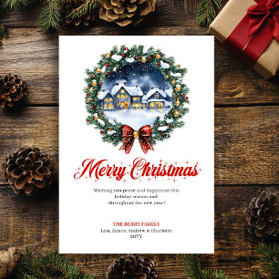 Escena de Navidad elegante tarjeta de felicitación