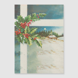 Escena de Navidad Holly Nieve Invierno