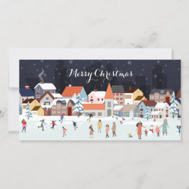 Escena de Navidades de invierno de aldea con foto