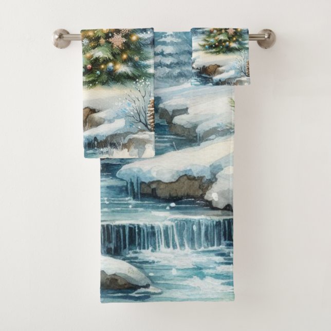 Escena de nieve con invierno de árbol de Navidad (In situ)