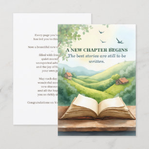 Escena de paisaje de nuevo capítulo de libro abier