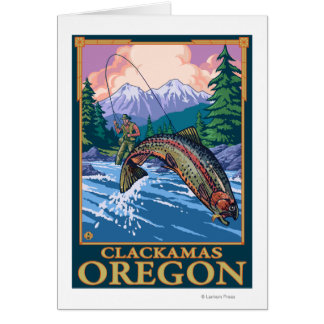 Escena de pesca de mosca - Clackamas, Oregón