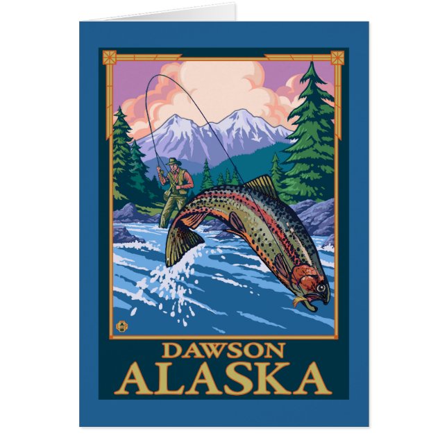 Escena de pesca de mosca - Dawson, Alaska (Frente)
