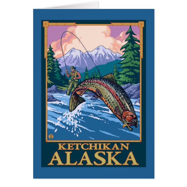 Escena de pesca de mosca - Ketchikan, Alaska (Frente)