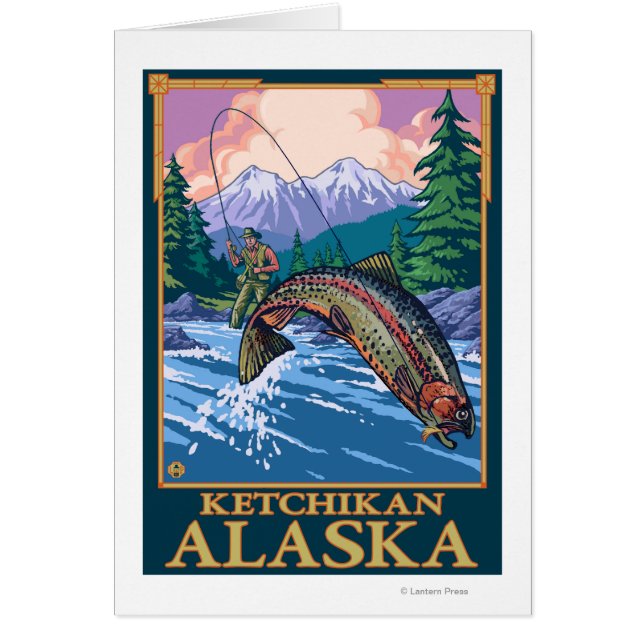 Escena de pesca de mosca - Ketchikan, Alaska (Frente)