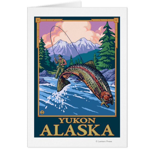 Escena de pesca de mosca - Yukón, Alaska (Frente)