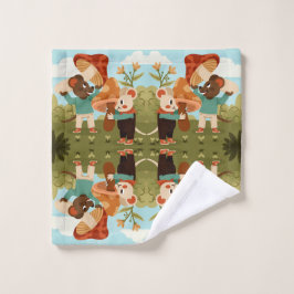 escena de picnic con animales con sombreros y over