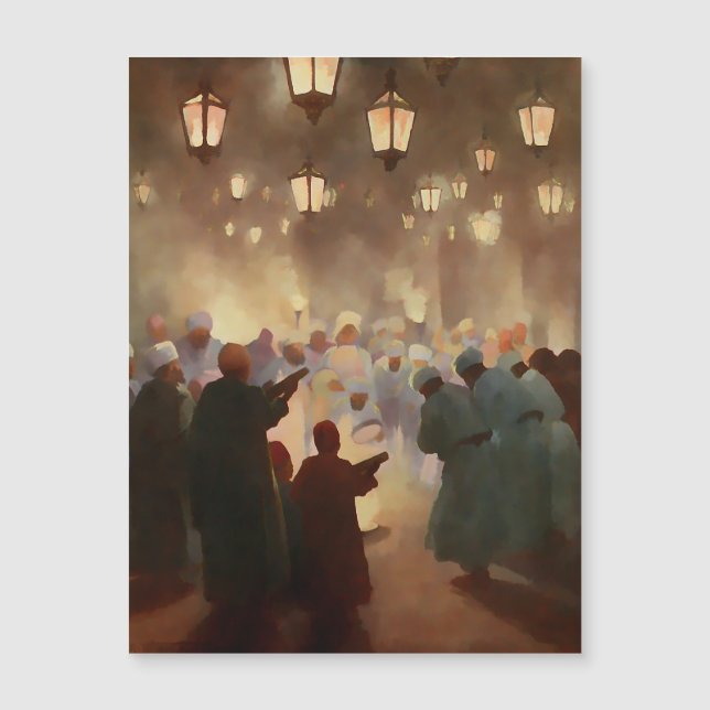 Escena de Ramadán desde tarjeta magnética de 1902 (Anverso)