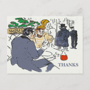 Escena de restaurante Gracias, Tarjeta postal
