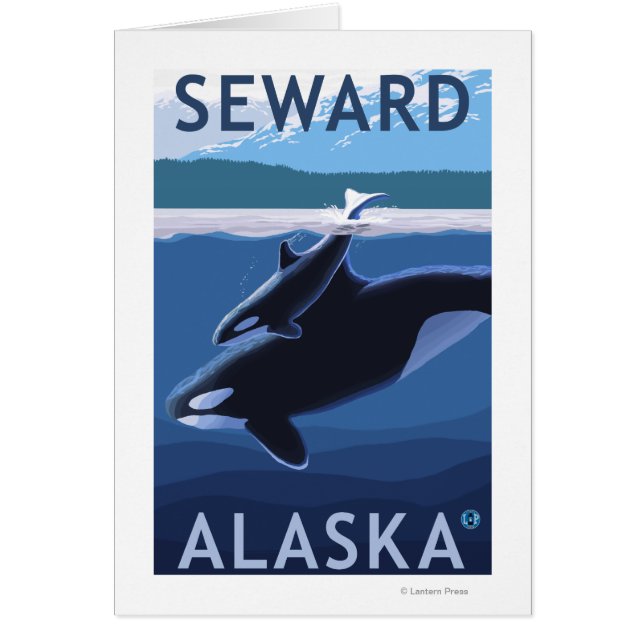 Escena de Seward, AlaskaOrca y Calf (Frente)