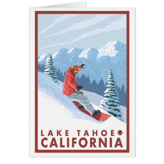 Escena de Snowboard - Lago Tahoe, California (Frente)