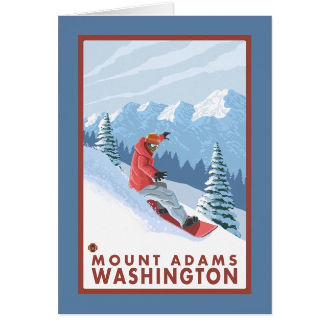 Escena de Snowboard - Monte Adams, Washington (Frente)