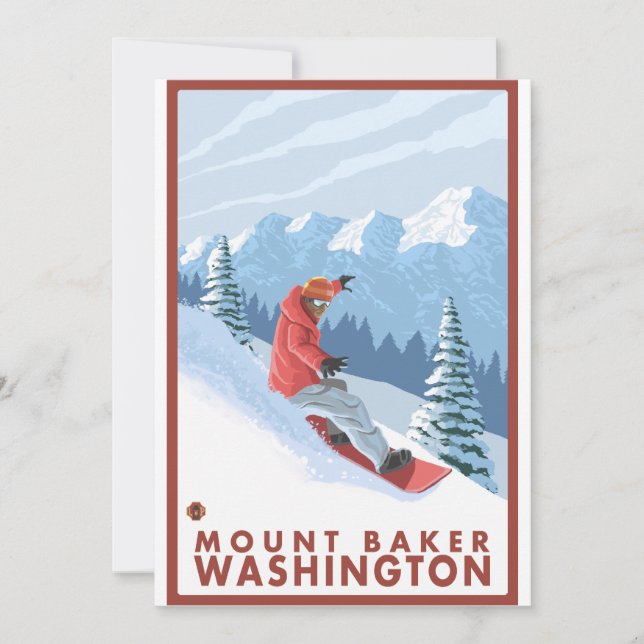 Escena de Snowboard - Monte Baker, Washington (Anverso)
