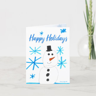 Escena de Snowman Snowflake por Ryan Holiday Card