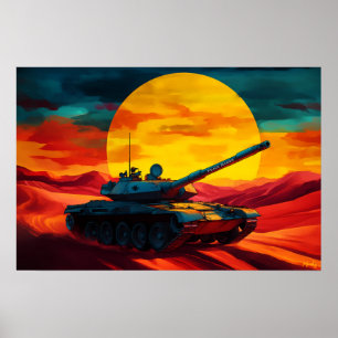 Escena de Tanque Pop Art Atardecer - Arte con Vibr