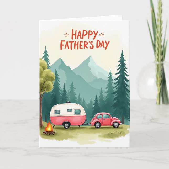 Escena de tarjeta del Día del Padre al aire libre (Anverso)
