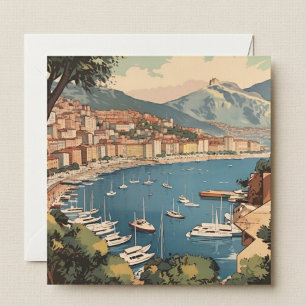 Escena de viaje vintage del puerto de Mónaco con t