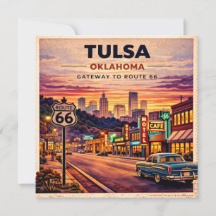 Escena de viaje vintage Ruta 66 Tulsa Oklahoma