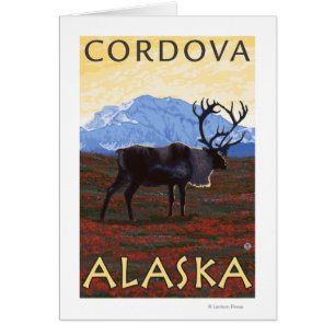Escena del caribú - Cordova, Alaska