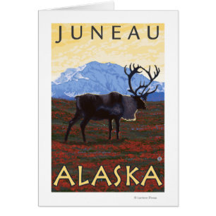 Escena del caribú - Juneau, Alaska
