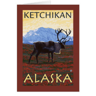 Escena del caribú - Ketchikan, Alaska