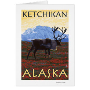 Escena del caribú - Ketchikan, Alaska