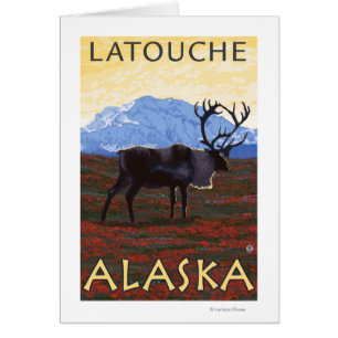Escena del caribú - Latouche, Alaska